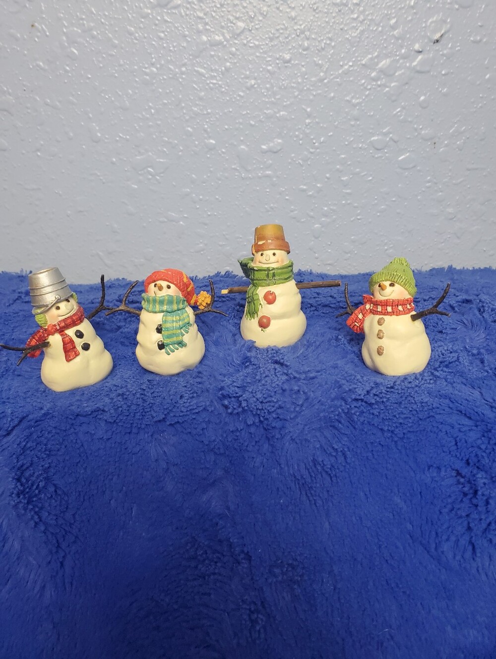 Set Of 4 Vintage Hallmark Miniature Mitford Snowman Jan Karon Figurines READ